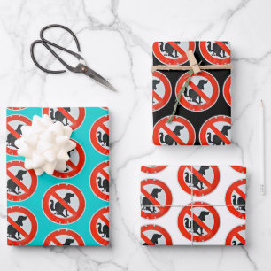 Feuille De Papier Cadeau Symbole No Dog Poop Poo Signal Nouveauté