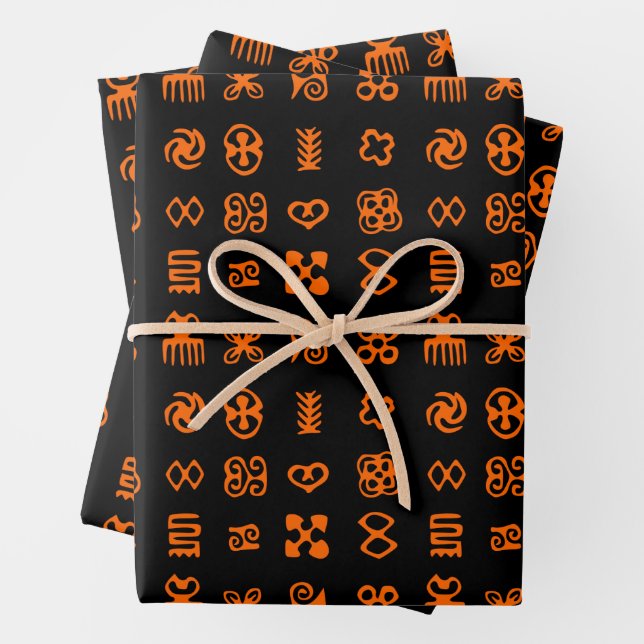 Feuille De Papier Cadeau Symboles africains Adinkra (En situation)