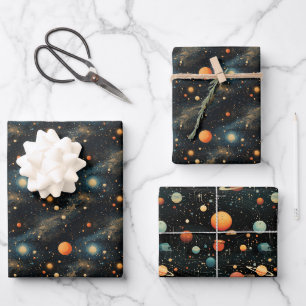 Feuille De Papier Cadeau Symphonie cosmique : Système solaire Conception mu