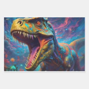 Feuille De Papier Cadeau T-Rex Dinosaur