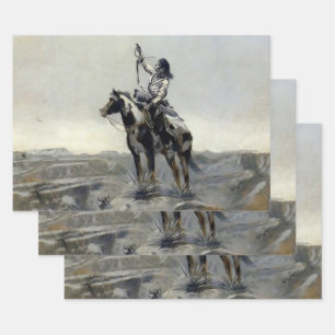 Feuille De Papier Cadeau Tableau occidental "Guerre" de Charles M Russell