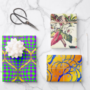 Feuille De Papier Cadeau Taffi Op Art, Hollywood Floral et Jasmine