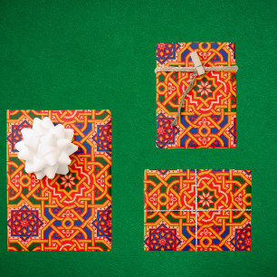 Feuille De Papier Cadeau Tapis coloré d'époque