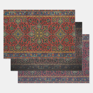 Feuille De Papier Cadeau Tapis Perse Tapis Rouge Bleu classique