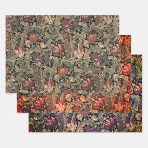 Feuille De Papier Cadeau Tapisserie florale Vintage riche Brocade Damask 19