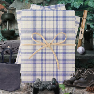 Feuille De Papier Cadeau Tartan - Ciment blanc-foncé violet-mauve