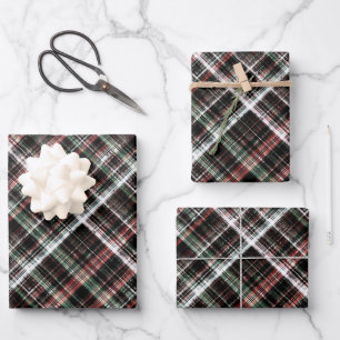 Feuille De Papier Cadeau Tartan de Noël texturé. 