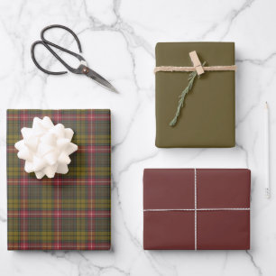 Feuille De Papier Cadeau Tartan écossais Patiné de Buchanan