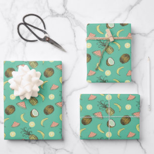 Feuille De Papier Cadeau Tartes aux fruits tropicaux