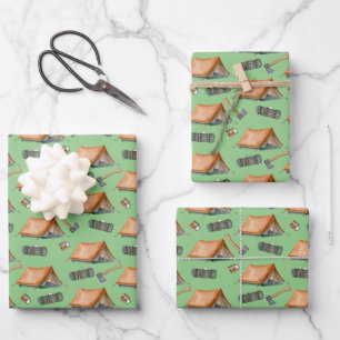 Feuille De Papier Cadeau Tasse à motif de tente à dos bushcraft camping