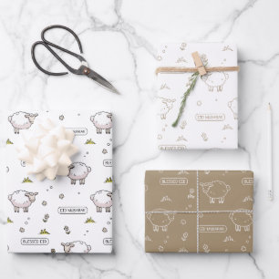 Feuille De Papier Cadeau Taupe Mouton Aïd Moubarak