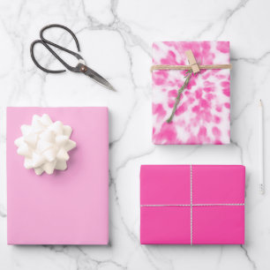 Feuille De Papier Cadeau teint en cravate rose et blanc
