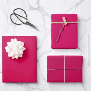 Feuille De Papier Cadeau Teintes roses carmin espagnol rubine uni 3 tons