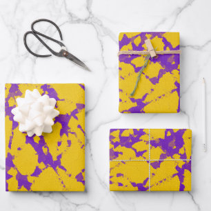 Feuille De Papier Cadeau Teinture à tarte violet et or