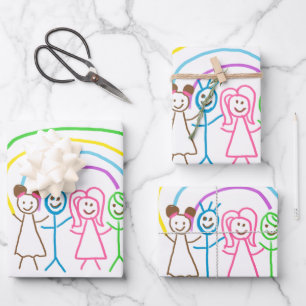 Feuille De Papier Cadeau Télécharger des enfants Dessiner Transformer des e
