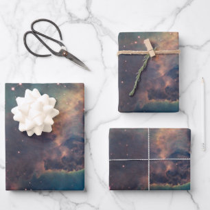 Feuille De Papier Cadeau Télescope spatial Hubble coloré Carina Nebula Ca