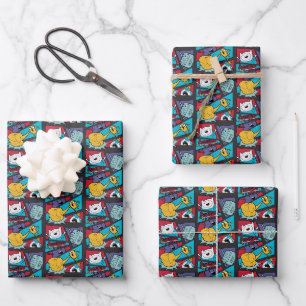 Feuille De Papier Cadeau Temps d'aventure   Graphique du panneau d'action