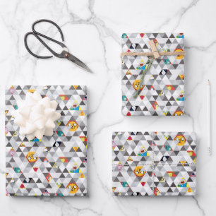Feuille De Papier Cadeau Temps d'aventure Motif de caractères triangulair