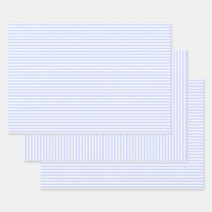 Feuille De Papier Cadeau Tendre bébé bleu ciel pâle bleu et blanc rayé