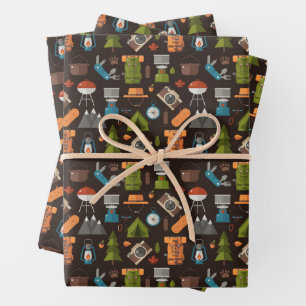 Feuille De Papier Cadeau Tente de randonnée Bushcraft Camping Pattern 2