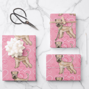 Feuille De Papier Cadeau Tervueren à poil doux motif cœur rose