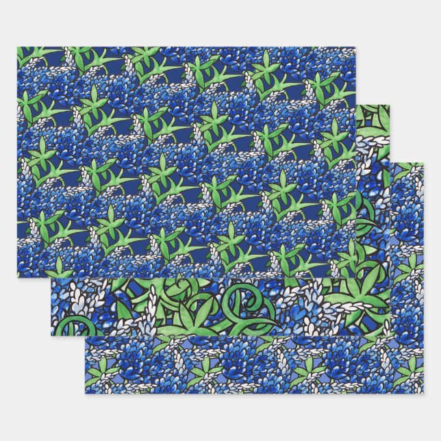 Feuille De Papier Cadeau Texas Bluebonnet Texan Love Flower (Lot)