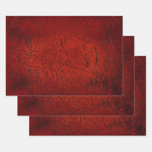 Feuille De Papier Cadeau Textes vintages d'antiquité noir rouge foncé