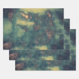 Feuille De Papier Cadeau Texture Rustique Vintage Vert Brown Turquoise Abst