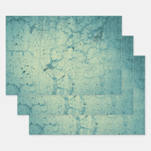 Feuille De Papier Cadeau Texture Turquoise Bleu Beige Vintage Grunge Découp