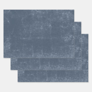 Feuille De Papier Cadeau Texture Vintage Bleu Poussiéreux Foncé Blanc Décou