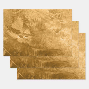 Feuille De Papier Cadeau Texture Vintage Rustique Gold Brown Grunge Motif