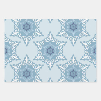 Feuille De Papier Cadeau Textures de fond à motif de flocon de neige niais