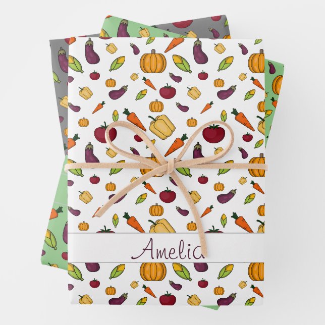 Feuille De Papier Cadeau Thanksgiving Autumn Nom du motif végétal (En situation)