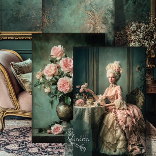 Feuille De Papier Cadeau Thé à la Marie Antoinette Découpage poids lourd 