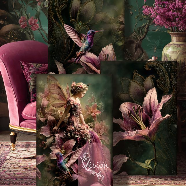 Feuille De Papier Cadeau The Lily Fairy Tale Fantasy Hummingbird & Floral (The Lilli, Fairy Tale Fantasy, Mix and Match, Heavy Weight Decoupage and Craft Set )