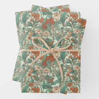 Feuille De Papier Cadeau Thème botanique