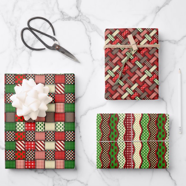 Feuille De Papier Cadeau Thème Contemporain de Noël et Caillote (Recto)
