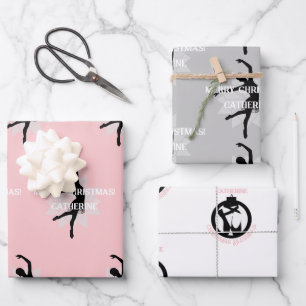 Feuille De Papier Cadeau Thème de ballet enveloppement de Noël HAMbyWG