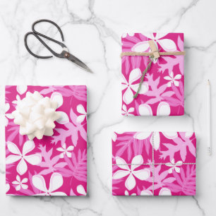 FEUILLE DE PAPIER CADEAU TIARE (ROSE CHAUDE)