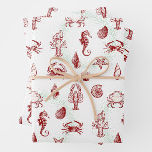 Feuille De Papier Cadeau Tidepool vintage   Enveloppe cadeau de Noël