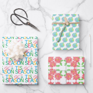 Feuille De Papier Cadeau Tis the Season Multi Design Wrapping Paper