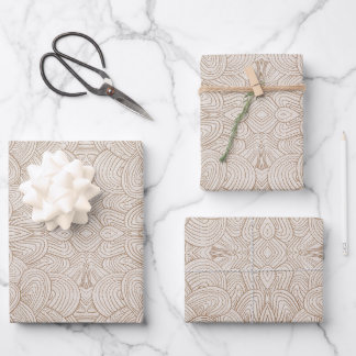 Feuille De Papier Cadeau Tissage Quantique - Neutre Chaud