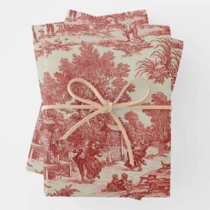 Feuille De Papier Cadeau Tissu de Jouy