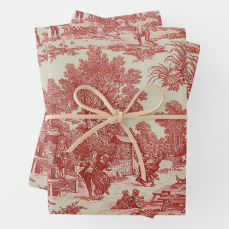 Feuille De Papier Cadeau Tissu de Jouy