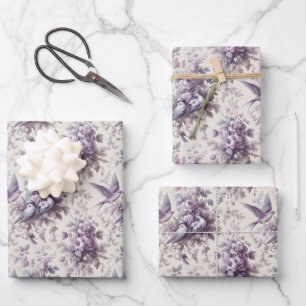 Feuille De Papier Cadeau Toile de France Fleurie Birds