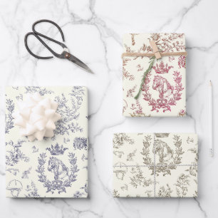 Feuille De Papier Cadeau Toile Equestre Chic Classique