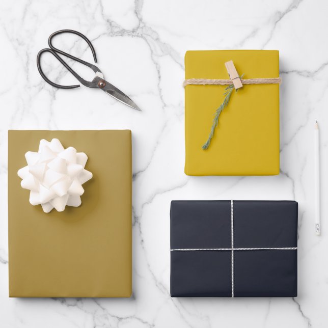 Feuille De Papier Cadeau Tonnerre de moutarde de bronze moderne du milieu d (Recto)