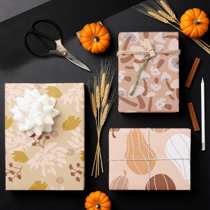 Feuille De Papier Cadeau Tons pastel saisonniers Automne