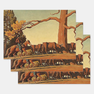 Feuille De Papier Cadeau "Top of the Ridge" Western Art de Maynard Dixon