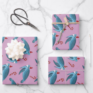 Feuille De Papier Cadeau Tortue de mer de Noël